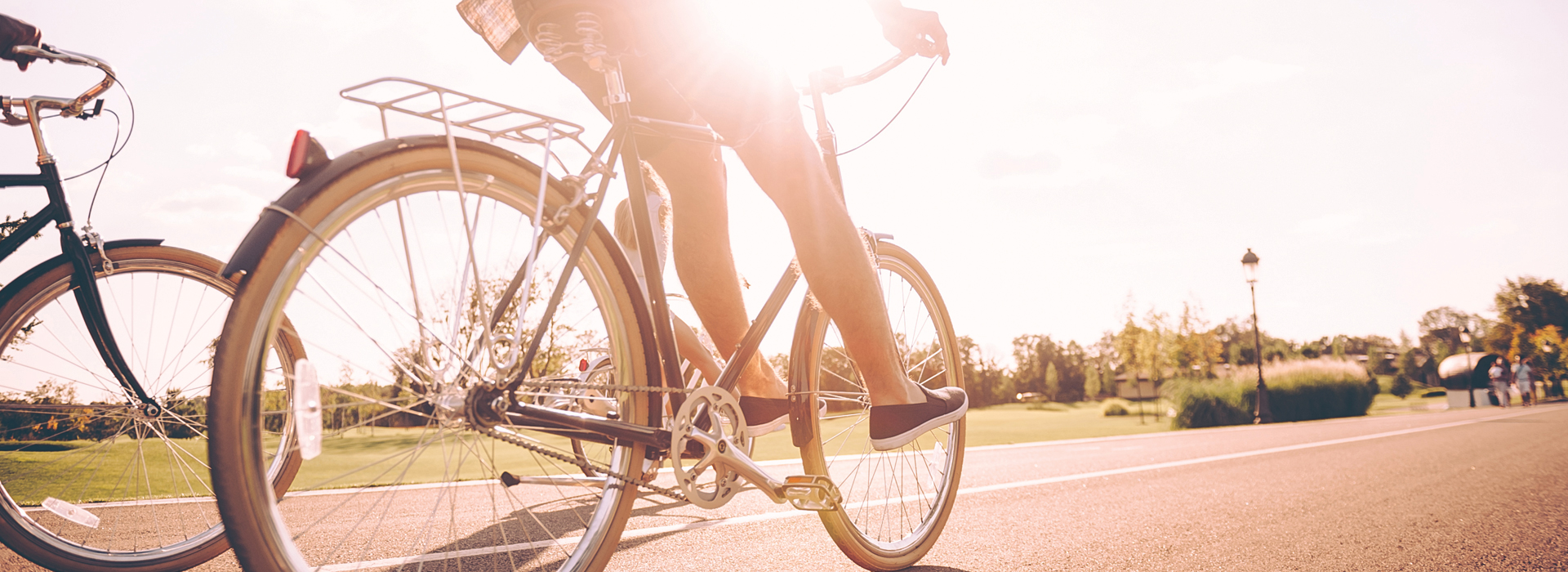 person riding a bike outside