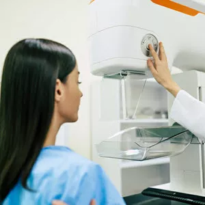 woman getting a cancer screening