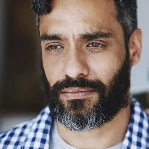 man looking concerned