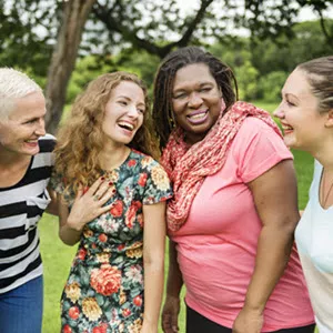 Women talking. 