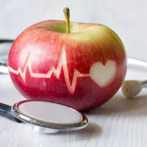 apple and stethoscope