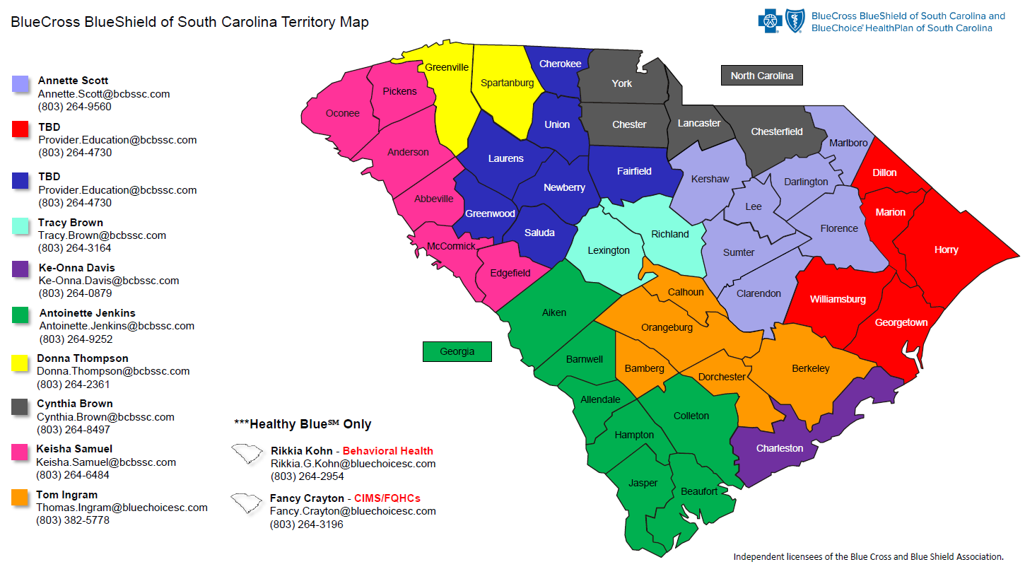 Provider Relations & Education Territory Map
